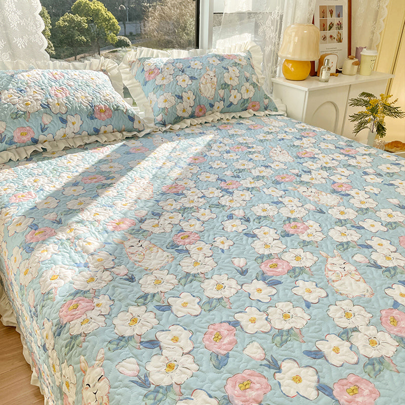 Modern Style Fitted Sheet Floral Cotton Bed Sheet Set for Bedroom