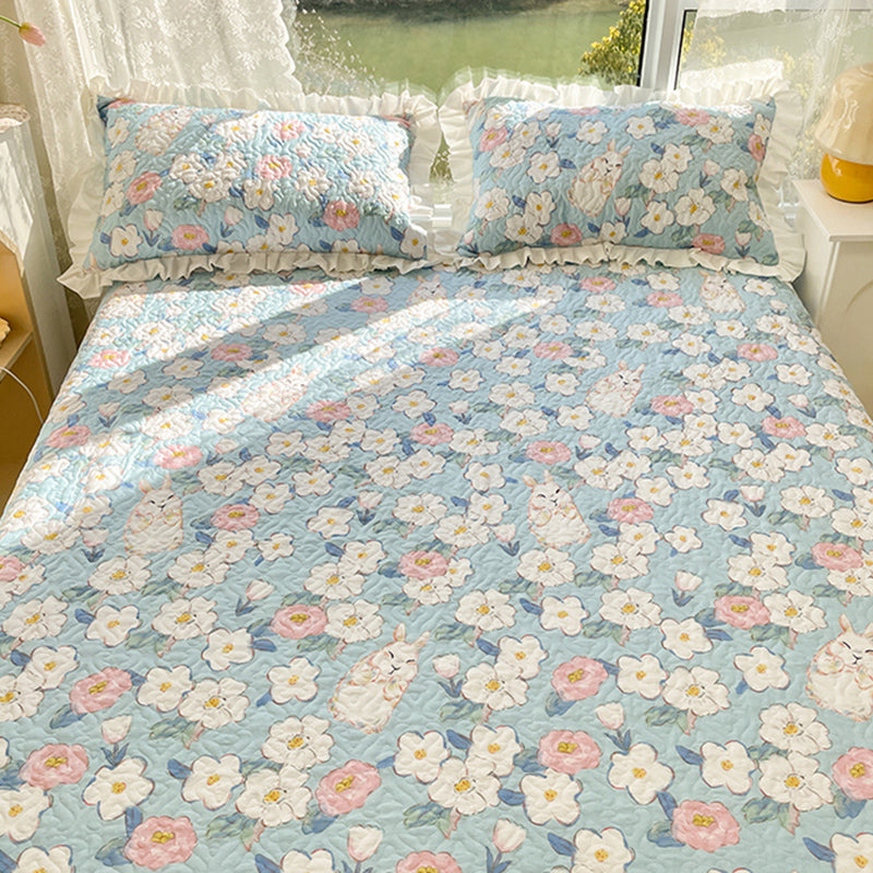 Modern Style Fitted Sheet Floral Cotton Bed Sheet Set for Bedroom