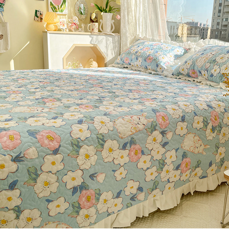 Modern Style Fitted Sheet Floral Cotton Bed Sheet Set for Bedroom