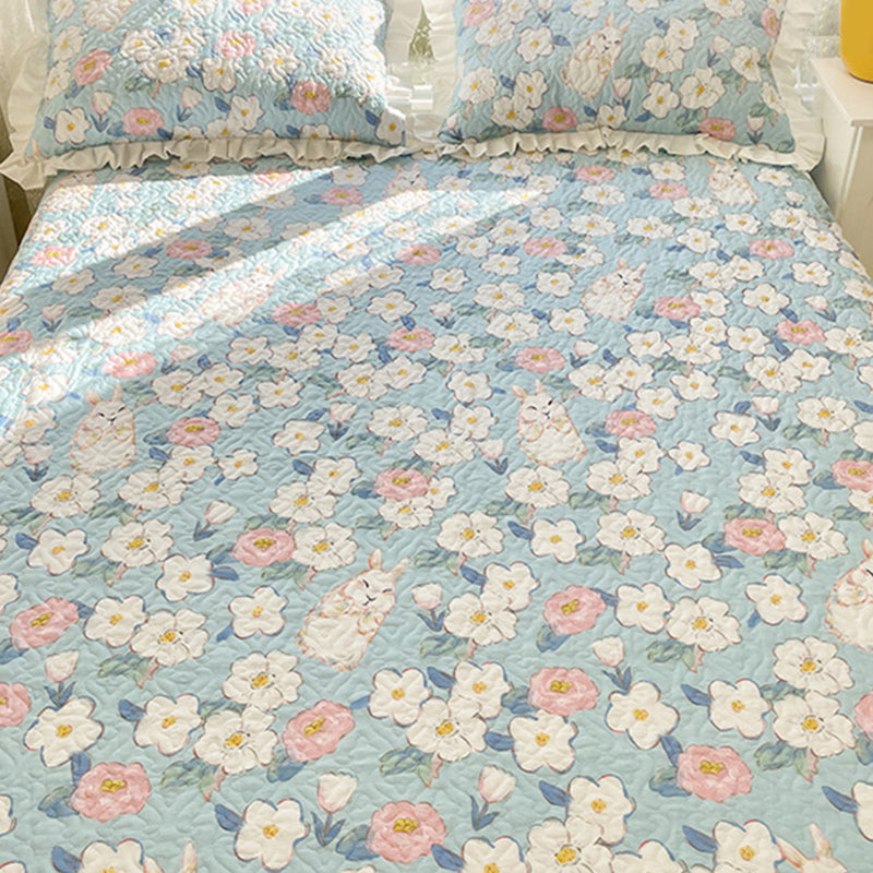 Modern Style Fitted Sheet Floral Cotton Bed Sheet Set for Bedroom