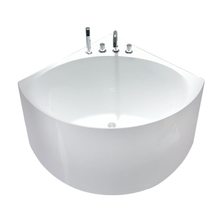 Back to Wall Bathtub Antique Finish Soaking Modern Corner Bath Tub