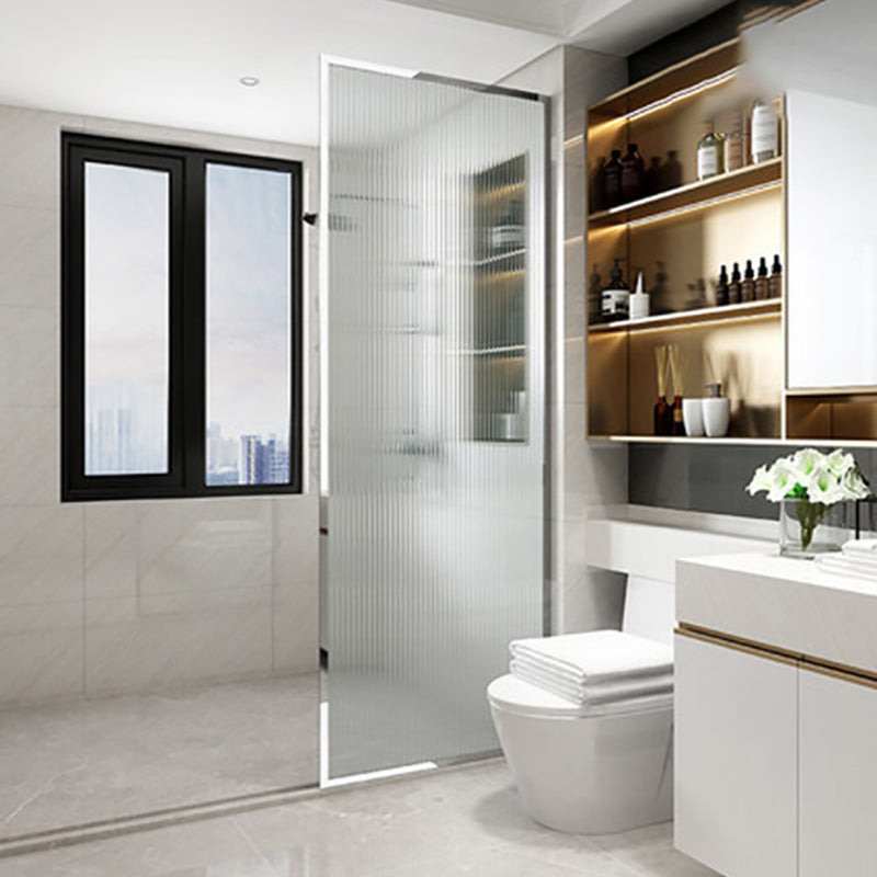 White Shower Bath Door Framed Single Fixed Clear Shower Door