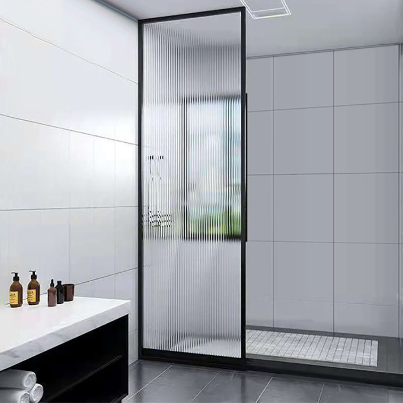 White Shower Bath Door Framed Single Fixed Clear Shower Door