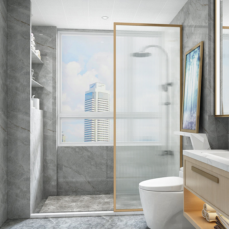 White Shower Bath Door Framed Single Fixed Clear Shower Door