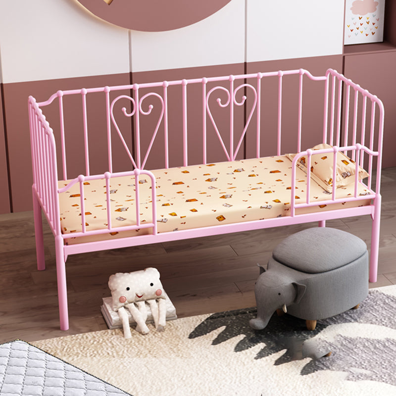 Industrial Rectangle Crib Metal Crib with Guardrails Baby Crib