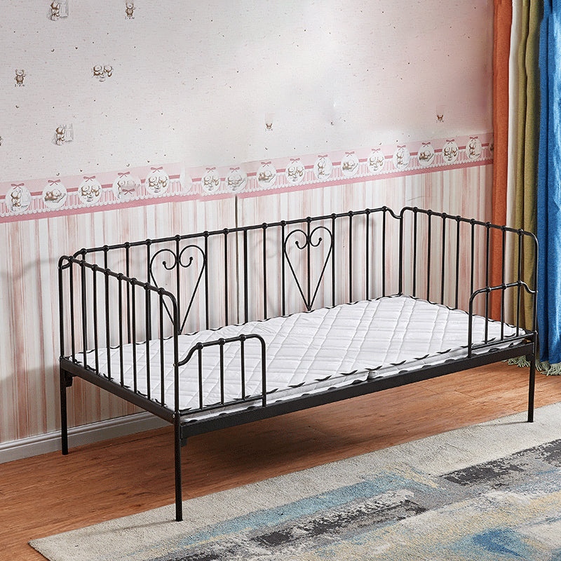 Industrial Rectangle Crib Metal Crib with Guardrails Baby Crib