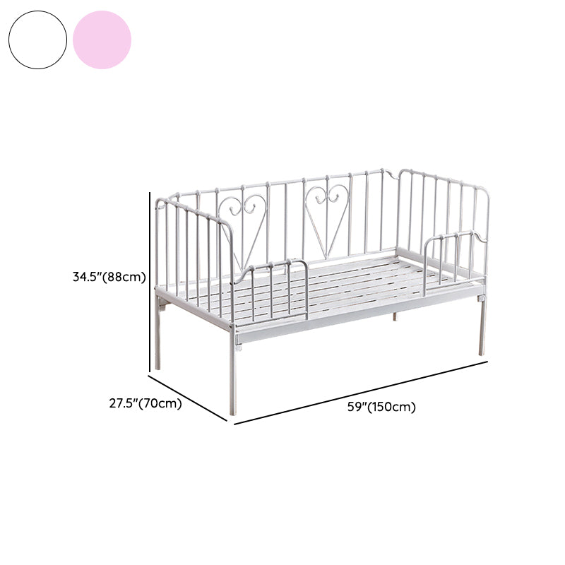 Industrial Rectangle Crib Metal Crib with Guardrails Baby Crib