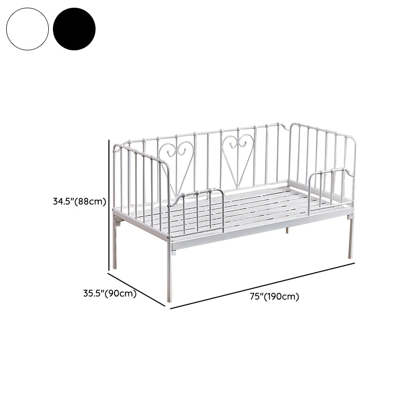 Industrial Rectangle Crib Metal Crib with Guardrails Baby Crib