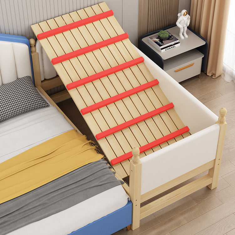 Solid Wood Frame Nursery Bed with Guardrails and Mattress Baby Crib