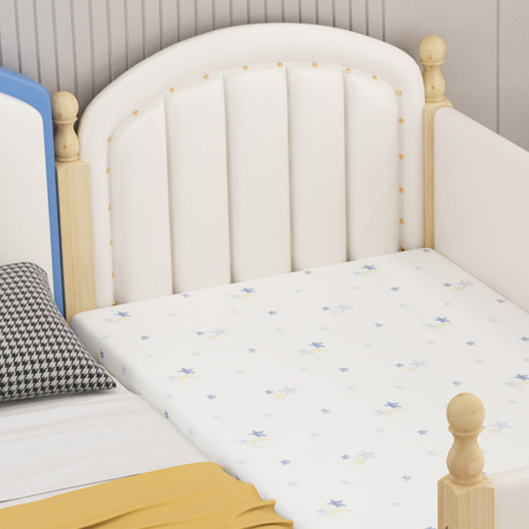 Solid Wood Frame Nursery Bed with Guardrails and Mattress Baby Crib