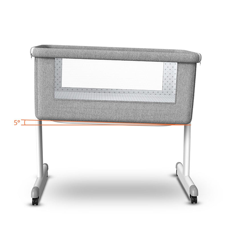 Contemporary Nursery Bed Metal Under Crib Storage Baby Crib with Casters