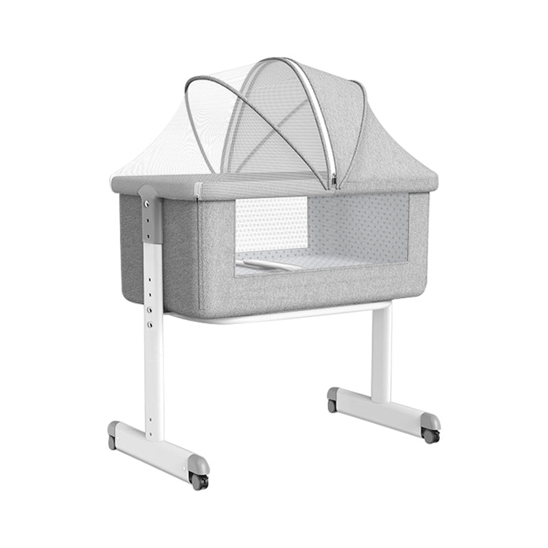 Contemporary Nursery Bed Metal Under Crib Storage Baby Crib with Casters