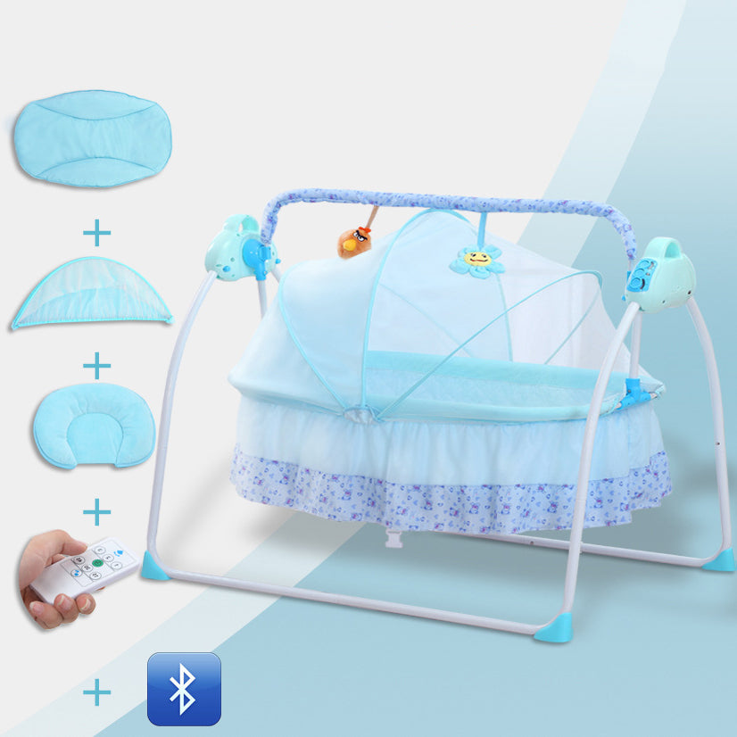 Rocking Crib Cradle Oval Metal Cradle with Stand for Newborn