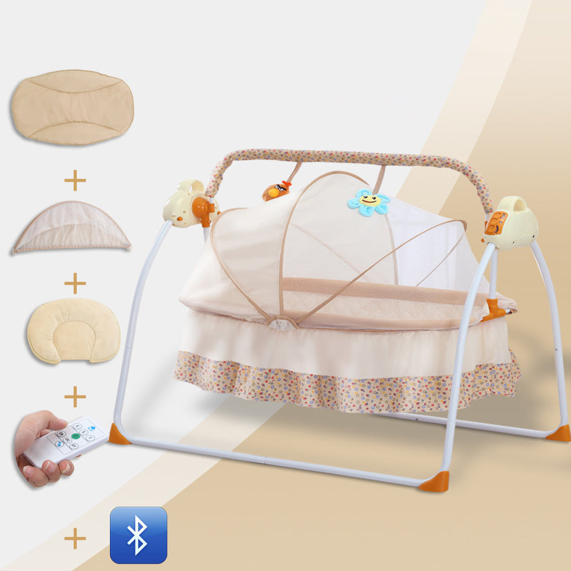 Rocking Crib Cradle Oval Metal Cradle with Stand for Newborn