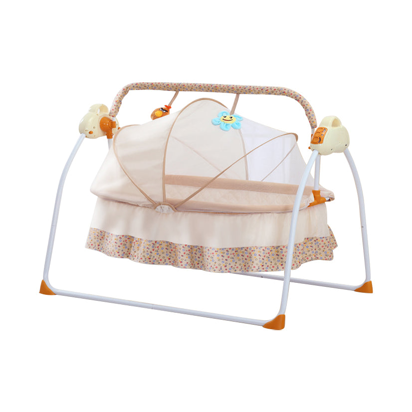 Rocking Crib Cradle Oval Metal Cradle with Stand for Newborn