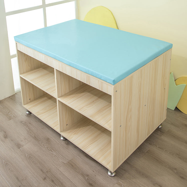 Modern Wood Changing Table Dresser with Storage and Pad, Flat Top Changing Table