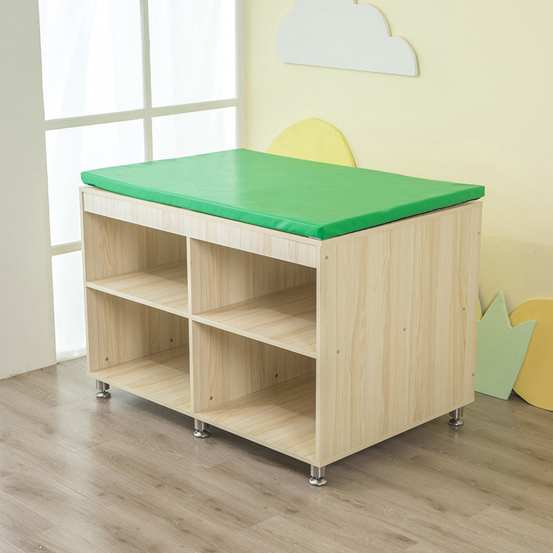 Modern Wood Changing Table Dresser with Storage and Pad, Flat Top Changing Table