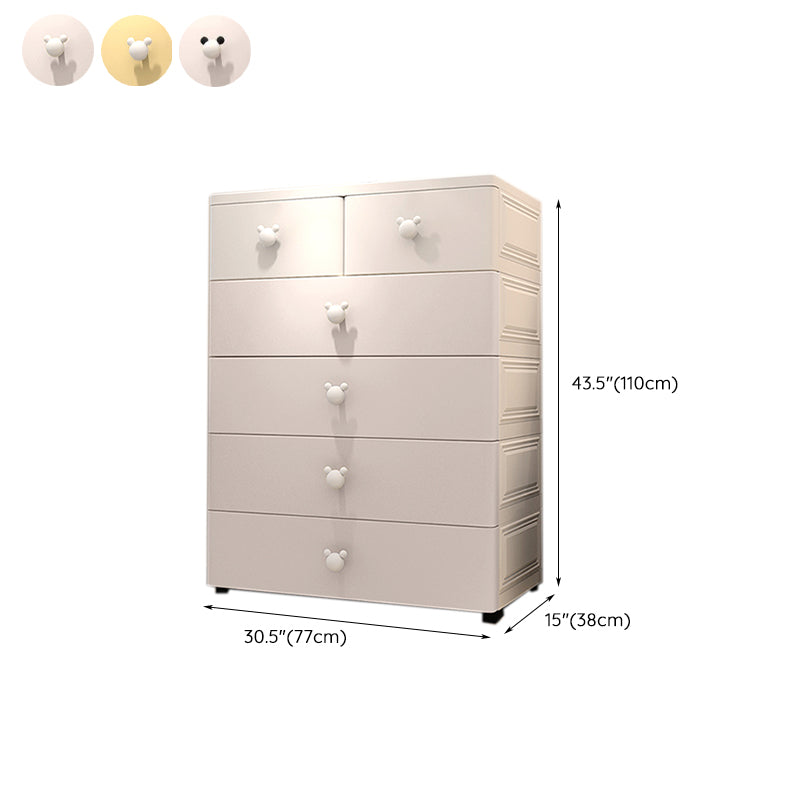 Contemporary Vertical Kids Furniture Plastic Nursery Dresser for Bedroom