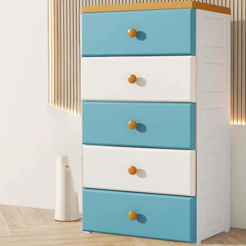 Contemporary Plastic Kids Nightstand Vertical Nursery Dresser for Home