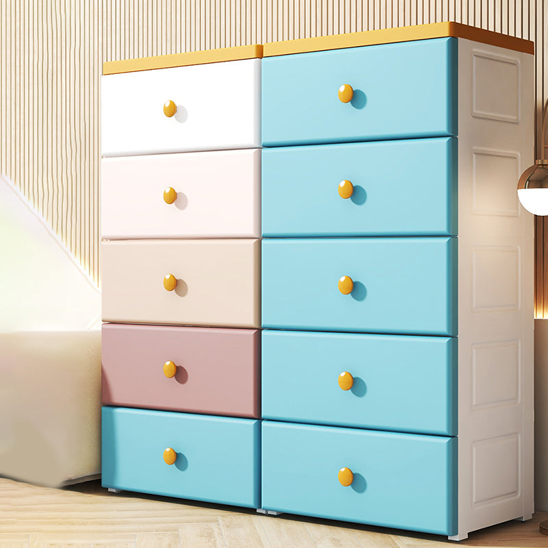 Contemporary Plastic Kids Nightstand Vertical Nursery Dresser for Home