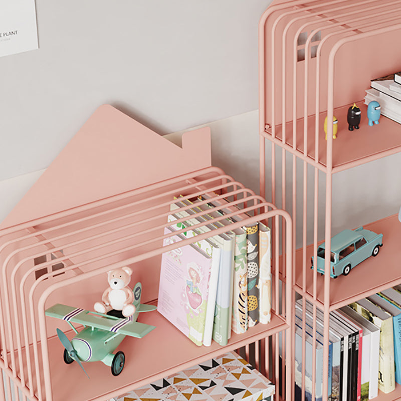Scandinavian Open Back Bookshelf Freestanding Metal Book Shelf with Storage Space