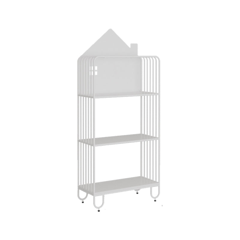 Scandinavian Open Back Bookshelf Freestanding Metal Book Shelf with Storage Space