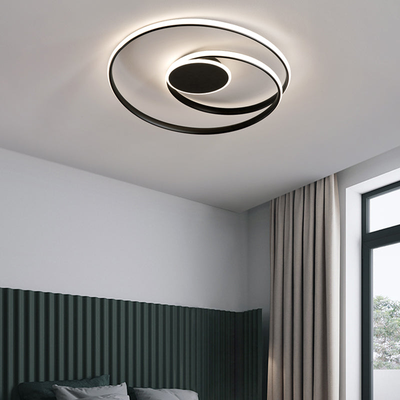 Modern Metal Flush Mount LED Linear Shape Ceiling Light with Acrylic Shade for Living Room