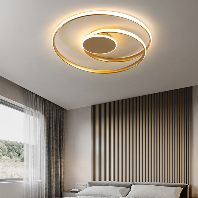 Modern Metal Flush Mount LED Linear Shape Ceiling Light with Acrylic Shade for Living Room