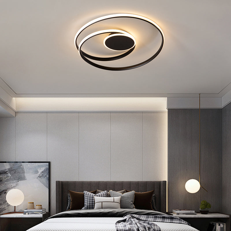 Modern Metal Flush Mount LED Linear Shape Ceiling Light with Acrylic Shade for Living Room