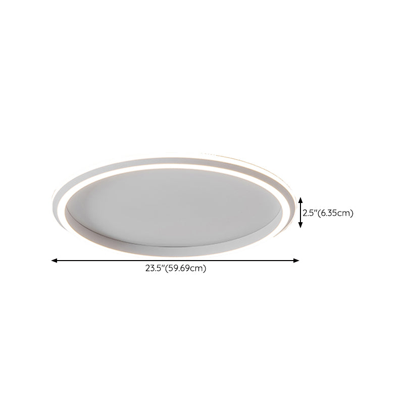 Modern LED Metal Flush Mount Circle Shape Ceiling Lamp with Silicone Shade for Living Room