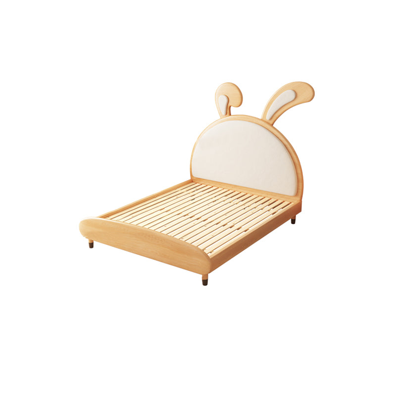 Scandinavian Solid Wood Standard Bed Upholstered Animals Bed Go-Kart in Natural