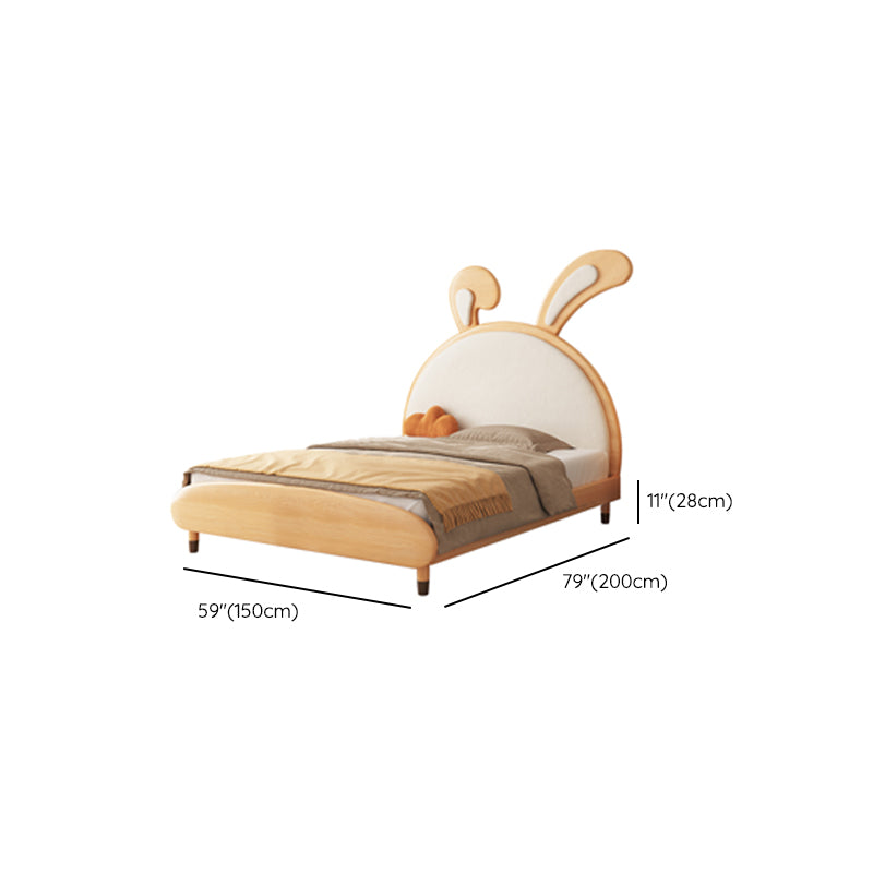 Scandinavian Solid Wood Standard Bed Upholstered Animals Bed Go-Kart in Natural