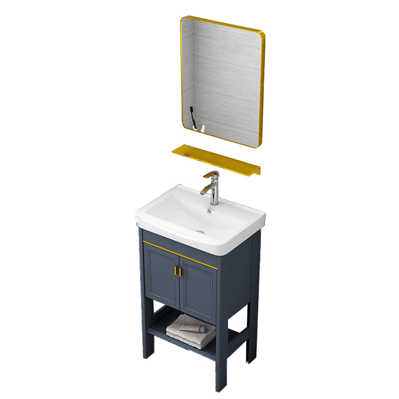 Metal Glam Bathroom Vanity Set Freestanding Single-Sink Bath Vanity