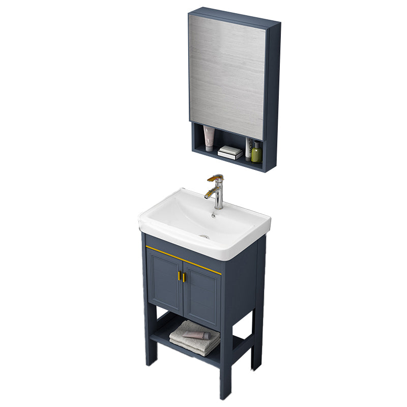 Metal Glam Bathroom Vanity Set Freestanding Single-Sink Bath Vanity