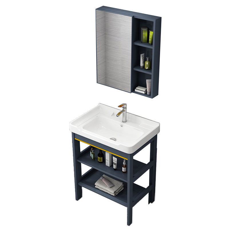 Metal Glam Bathroom Vanity Set Freestanding Single-Sink Bath Vanity