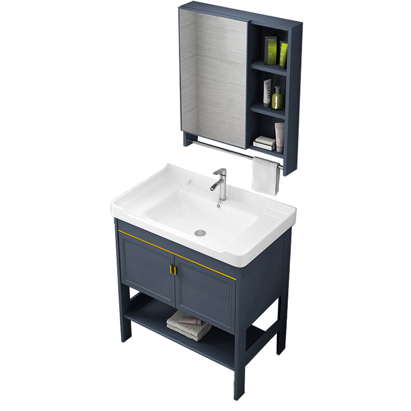 Metal Glam Bathroom Vanity Set Freestanding Single-Sink Bath Vanity