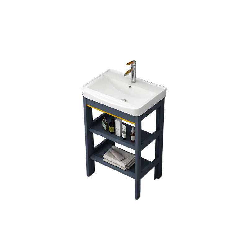 Metal Glam Bathroom Vanity Set Freestanding Single-Sink Bath Vanity