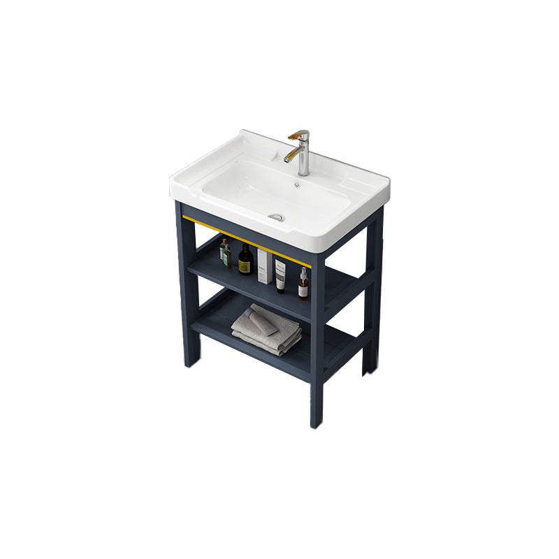 Metal Glam Bathroom Vanity Set Freestanding Single-Sink Bath Vanity