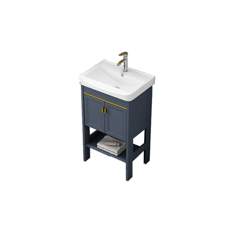 Metal Glam Bathroom Vanity Set Freestanding Single-Sink Bath Vanity