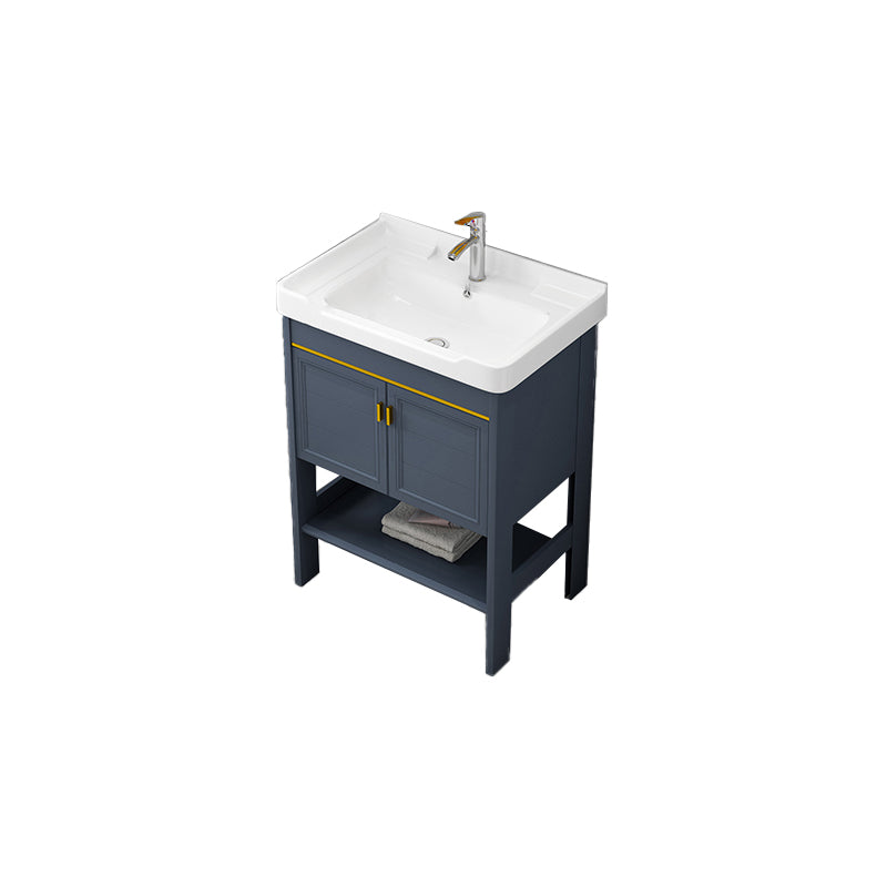 Metal Glam Bathroom Vanity Set Freestanding Single-Sink Bath Vanity