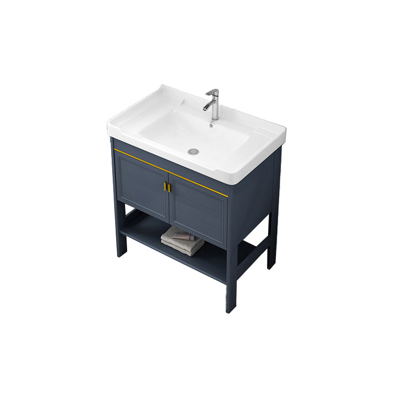 Metal Glam Bathroom Vanity Set Freestanding Single-Sink Bath Vanity