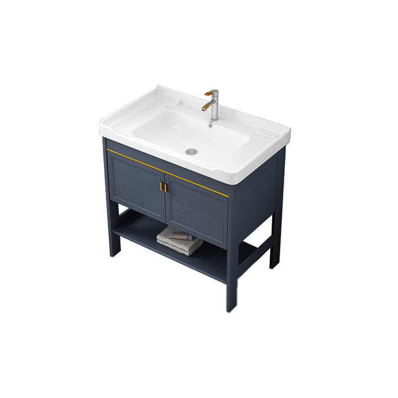 Metal Glam Bathroom Vanity Set Freestanding Single-Sink Bath Vanity