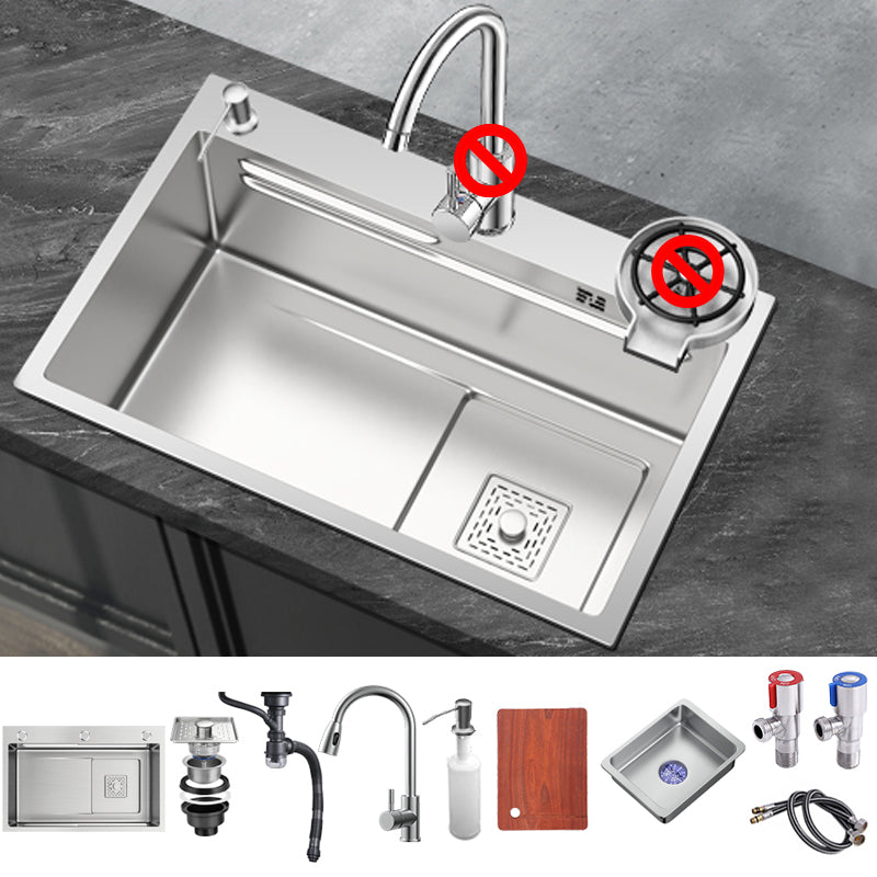 Stainless Steel Kitchen Sink 1-Bowl Kitchen Sink with Faucets Included