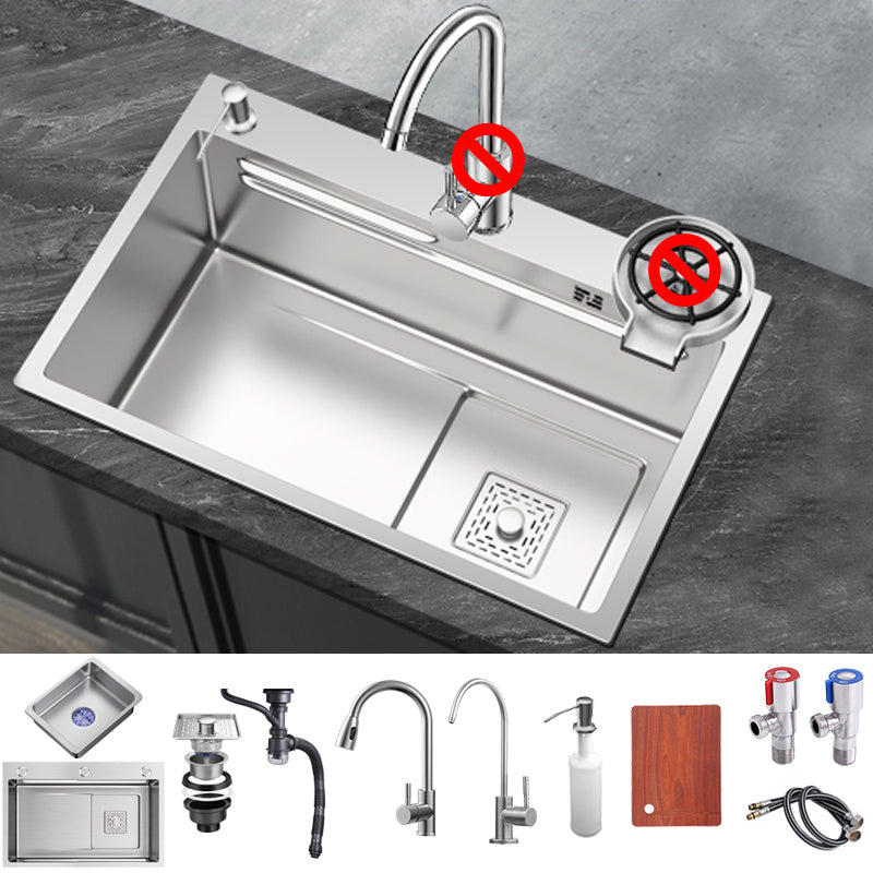 Stainless Steel Kitchen Sink 1-Bowl Kitchen Sink with Faucets Included