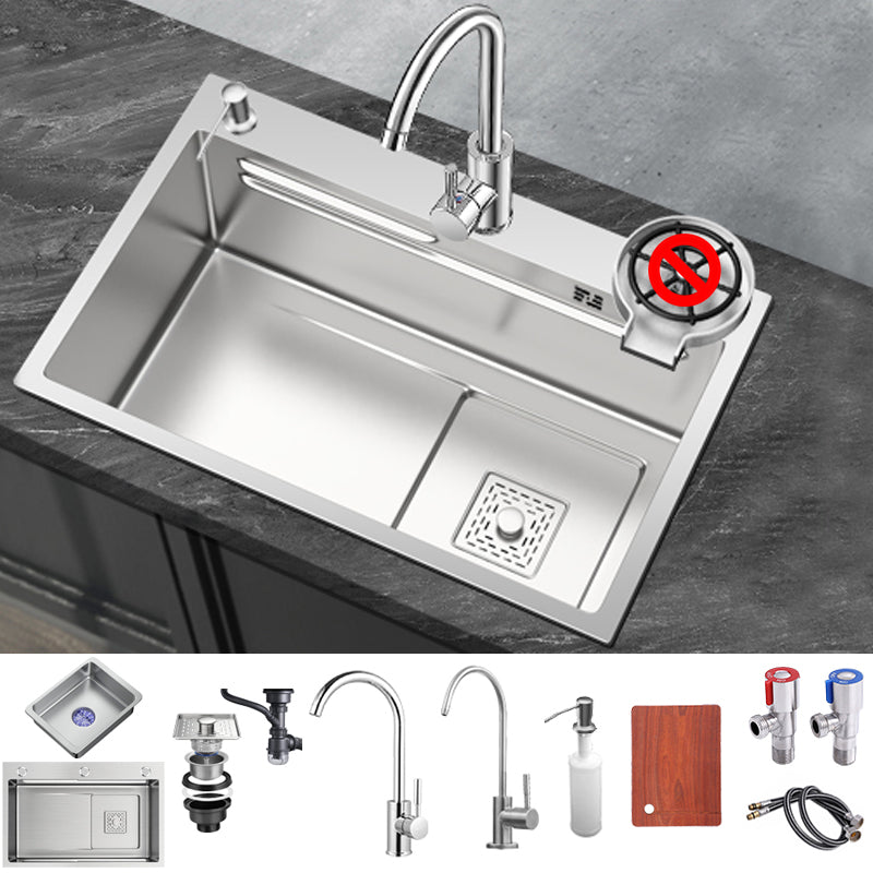 Stainless Steel Kitchen Sink 1-Bowl Kitchen Sink with Faucets Included