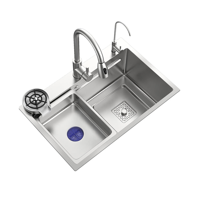 Stainless Steel Kitchen Sink 1-Bowl Kitchen Sink with Faucets Included