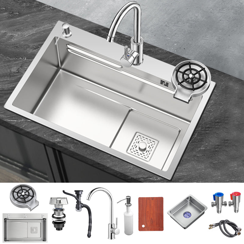 Stainless Steel Kitchen Sink 1-Bowl Kitchen Sink with Faucets Included