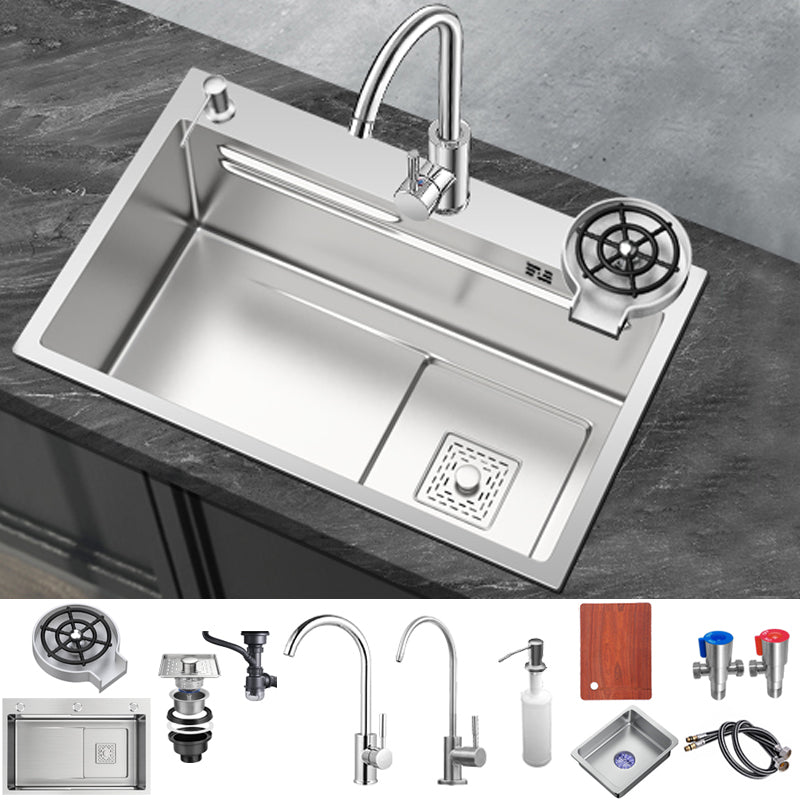 Stainless Steel Kitchen Sink 1-Bowl Kitchen Sink with Faucets Included