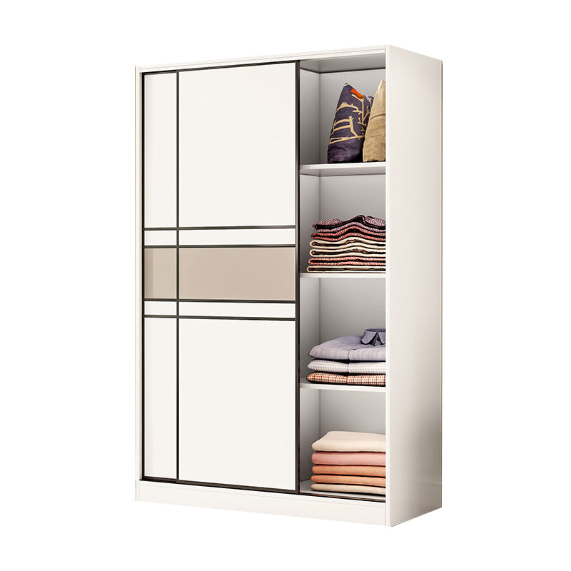 Wood Dress Up Unit Contemporary Hanging Clothes Rack with Doors