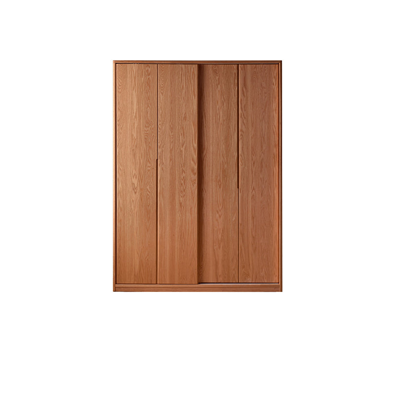 Solid Wood Wardrobe Modern Walnut Armoire Cabinet for Bedroom